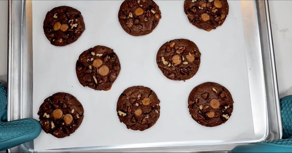 pecan chocolate chip cookie scooped