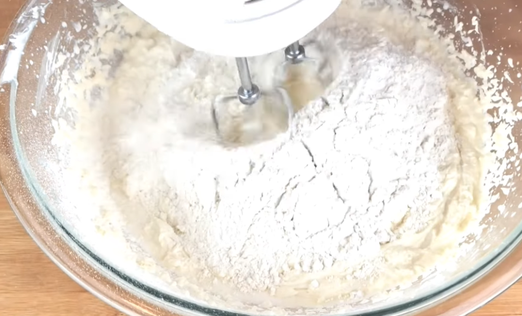 fold the dry ingredients and buttermilk into the wet ingredients.